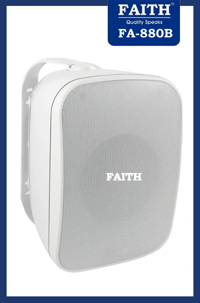 FAITH FA-880W / WIP-880W , IP66 Waterproof Wall Mount Speaker for Outdoor With Passive subwoofer Backside